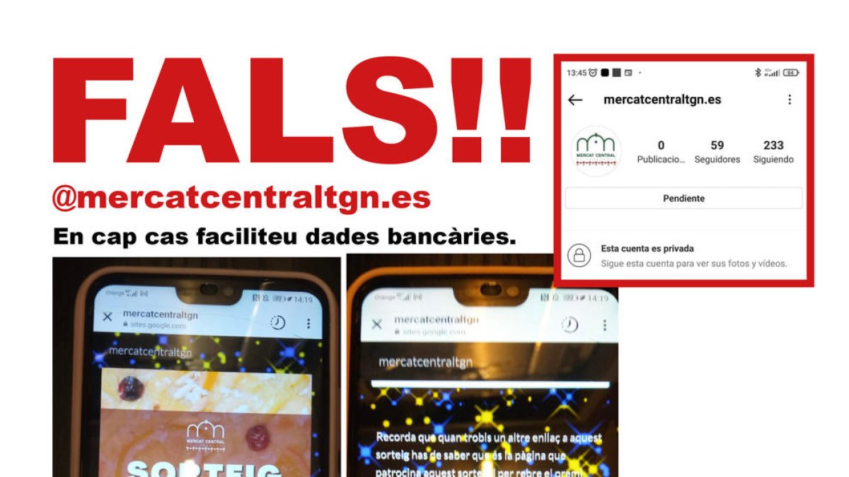 El Mercado Central de Tarragona denuncia un intento de estafa utilizando su nombre a internet
