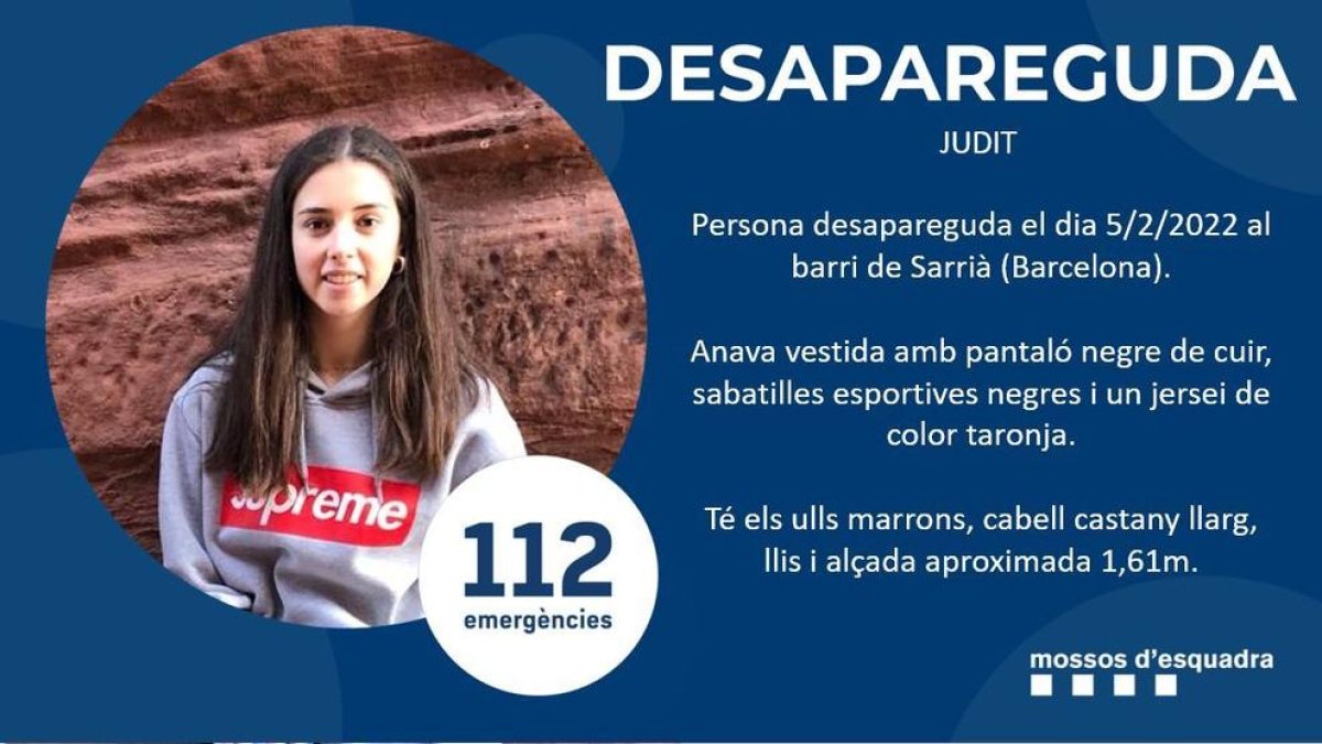 Buscan a una joven que desapareció el sábado en el barrio de Sarrià de Barcelona