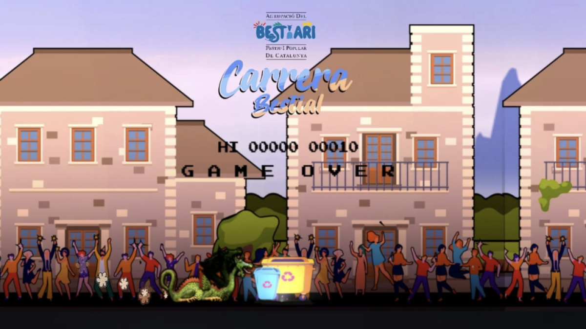 Les bèsties festives de la Pobla de Montornès i l'Arboç, presents al minijoc 'Carrera Bestial'