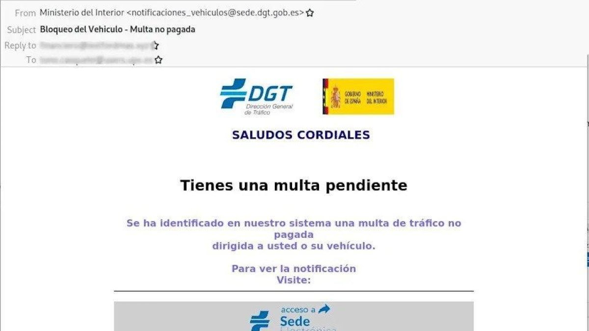 Nueva estafa por internet, ahora con una supuesta multa de tráfico impagada
