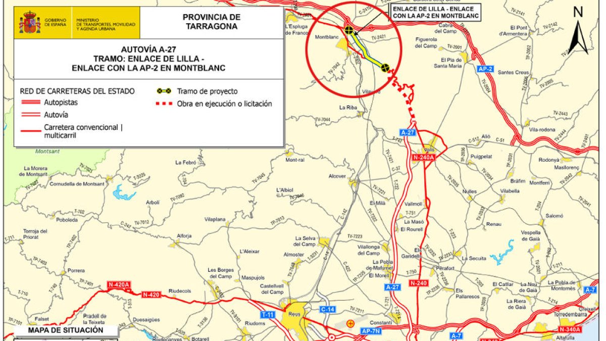 Adjudicada la redacció del darrer tram de l'A-27 que ha d'unir Tarragona i Montblanc
