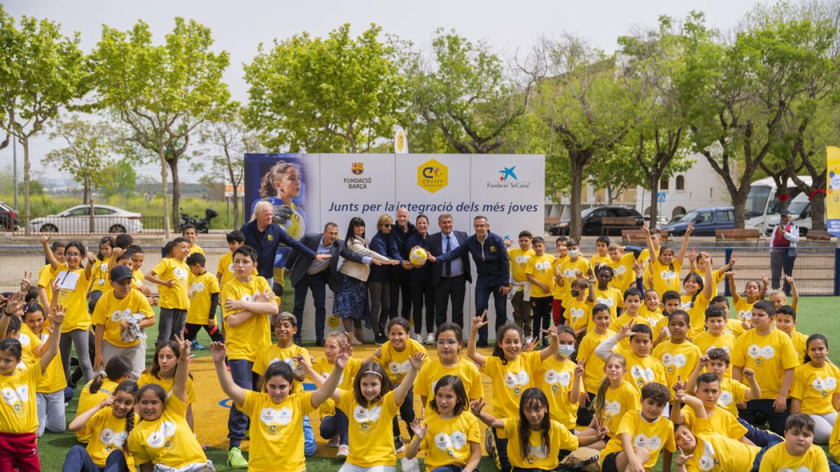 Joan Laporta i Jordi Cruyff inauguren el Cruyff Court Constantí