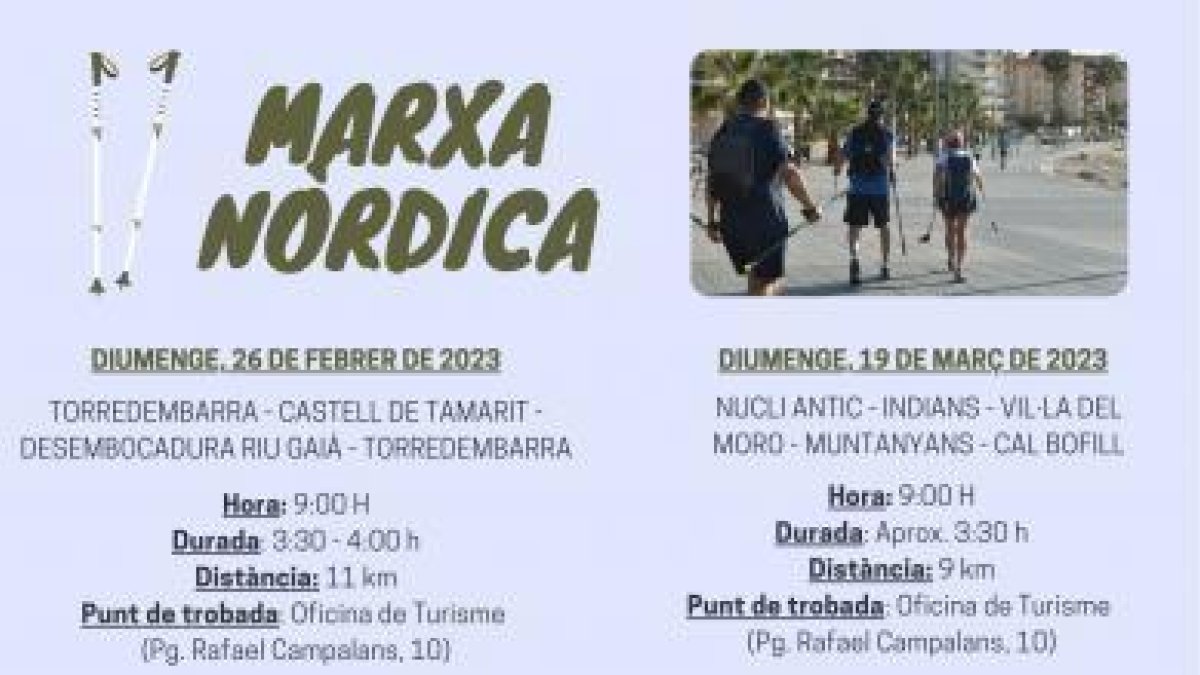 La regidoría de Turismo de Torredembarra organiza dos nuevas salidas de marcha nórdica