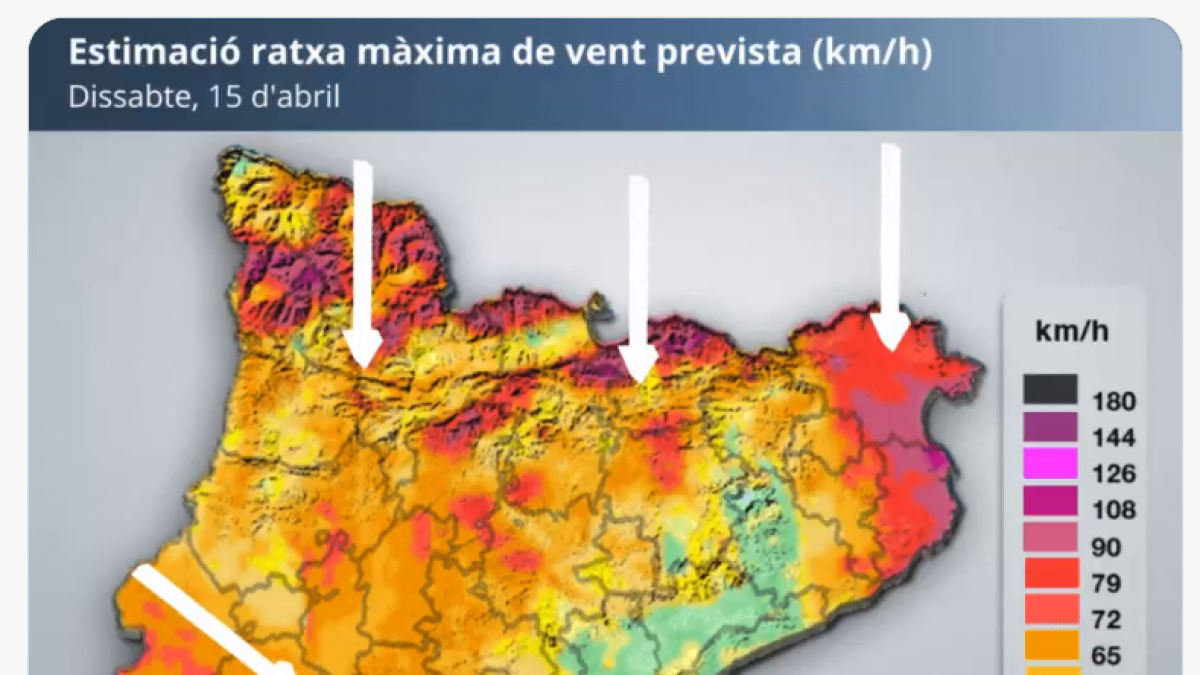 Alerta per vent al Camp de Tarragona amb ratxes superiors als 100km/h