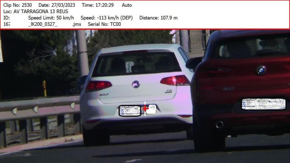 Intercepen un turismo circulando a 113km/h en un tramo limitado a 50 en Reus