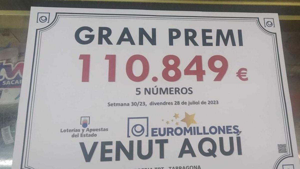 La librería TRT de Pere Martell reparte 110.000 euros con el Euromillones