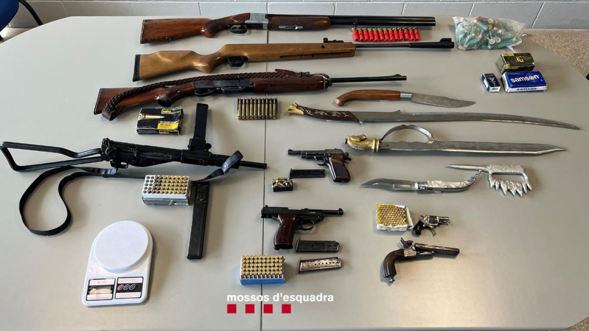 Girona: Detienen a una pareja que tenía un depósito de armas y munición en una plantación de 465 plantas de marihuana