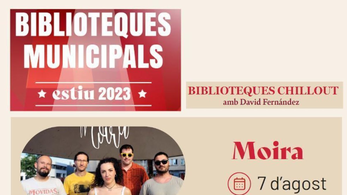 Moira enceta aquest dilluns el cicle Biblioteques Chillout 2023 a la Biblioteca Xavier Amorós de Reus