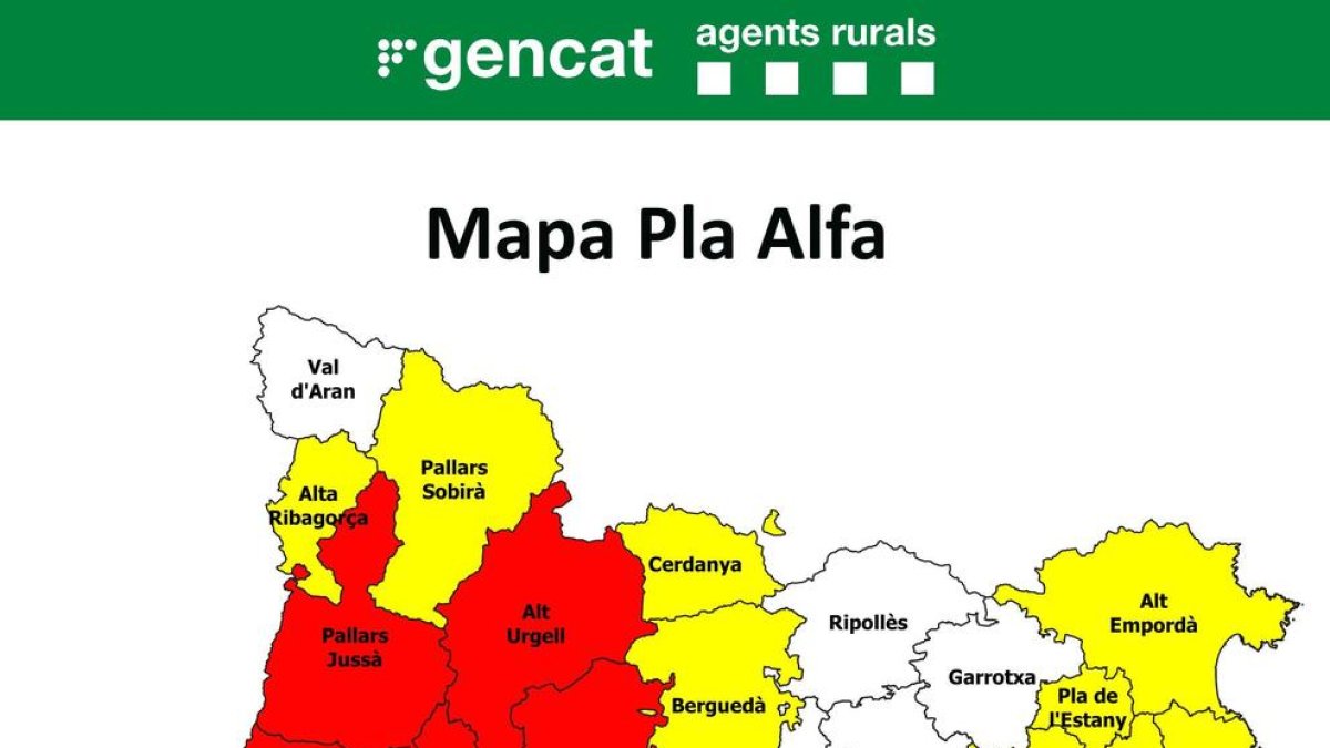 Seis comarcas de Tarragona, en riesgo por incendio