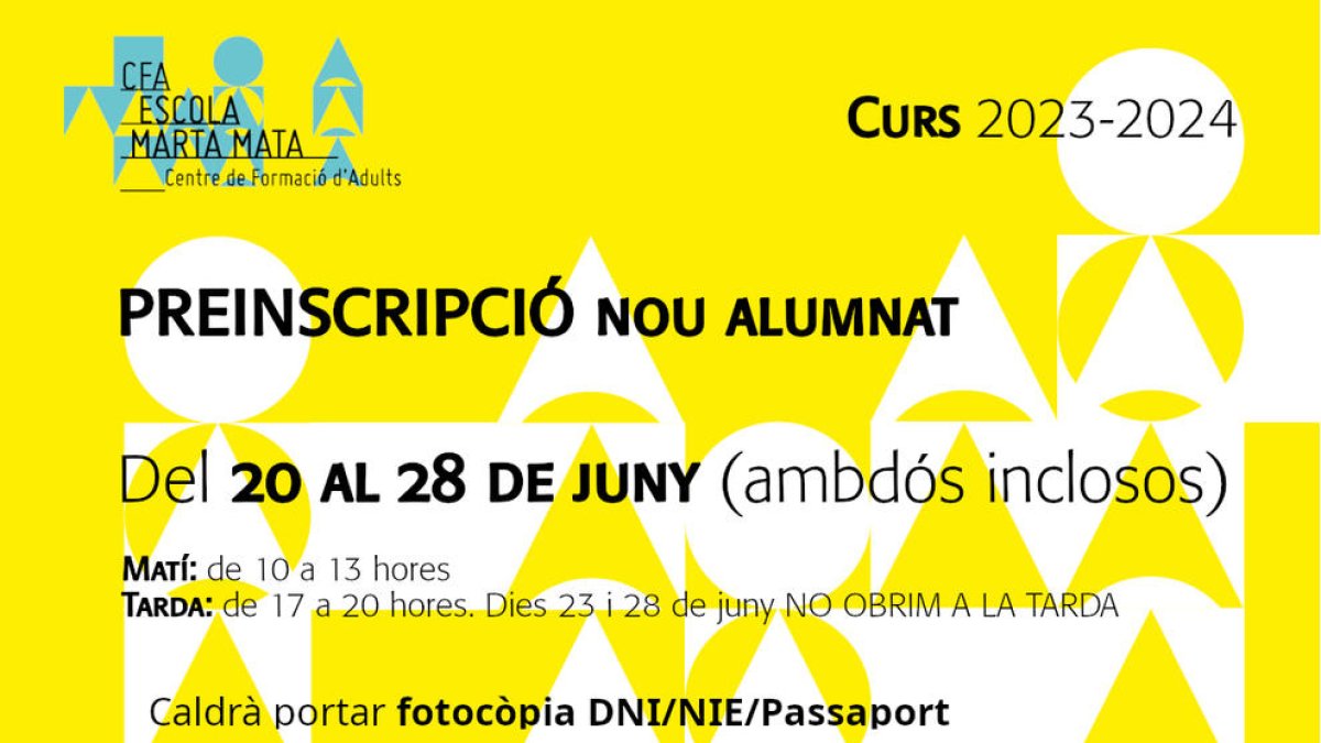 Reus obre la preinscripció al Centre de Formació d'Adults Marta Mata