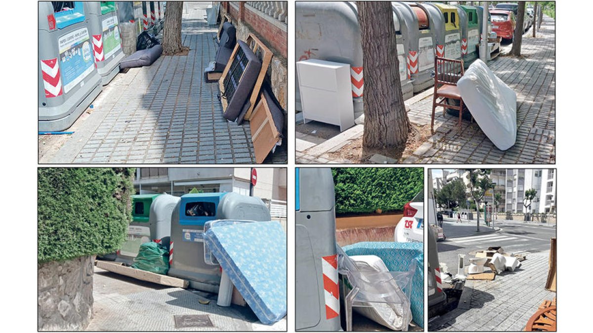 Quejas por la acumulación de trastos y voluminosos en los contenedores de Salou