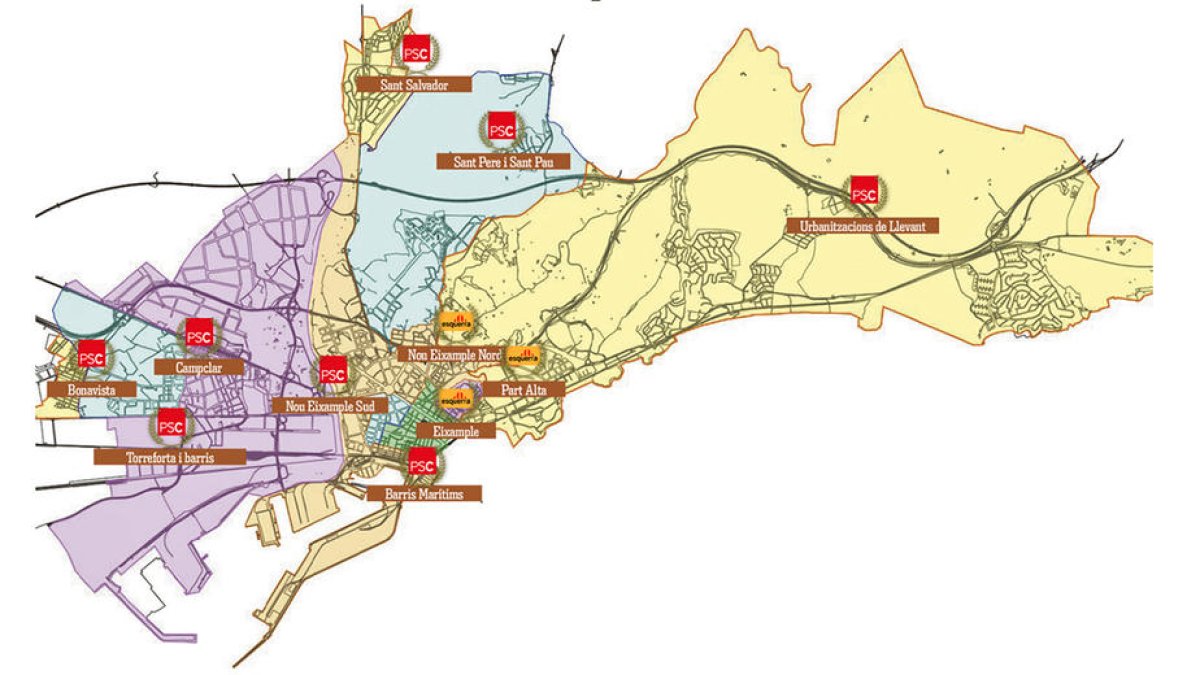 El PSC recupera a Tarragona els barris marítims, el nou Eixample Sud i Llevant