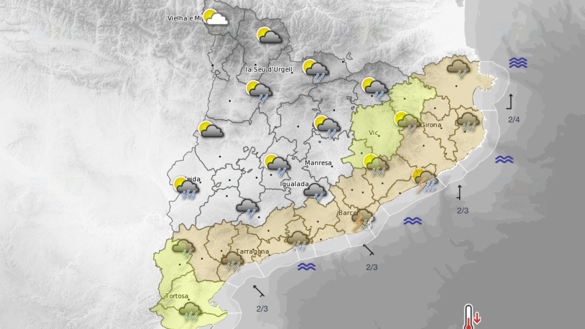 Divendres plujós a la demarcació de Tarragona