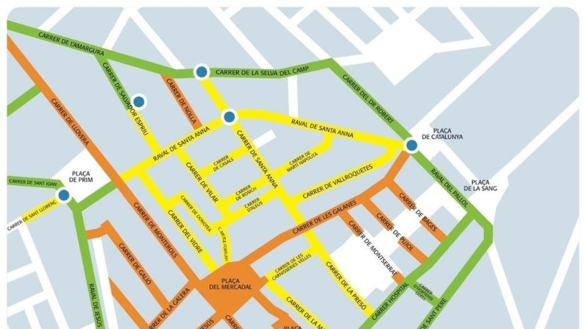 Comença en període de prova la reordenació del trànsit als carrers del centre de Reus