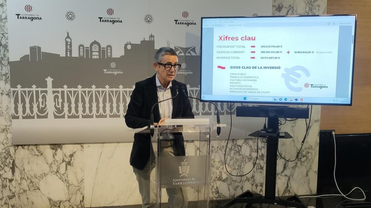 Tarragona presenta un pressupost de ciutat amb un pla d'inversions de 21 MEUR