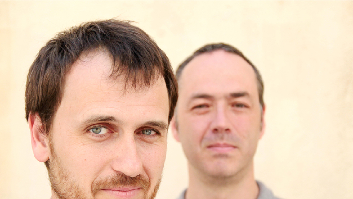 El músico ampurdanés Carles Sanjosé y el acordeonista vallesano Carles Belda.