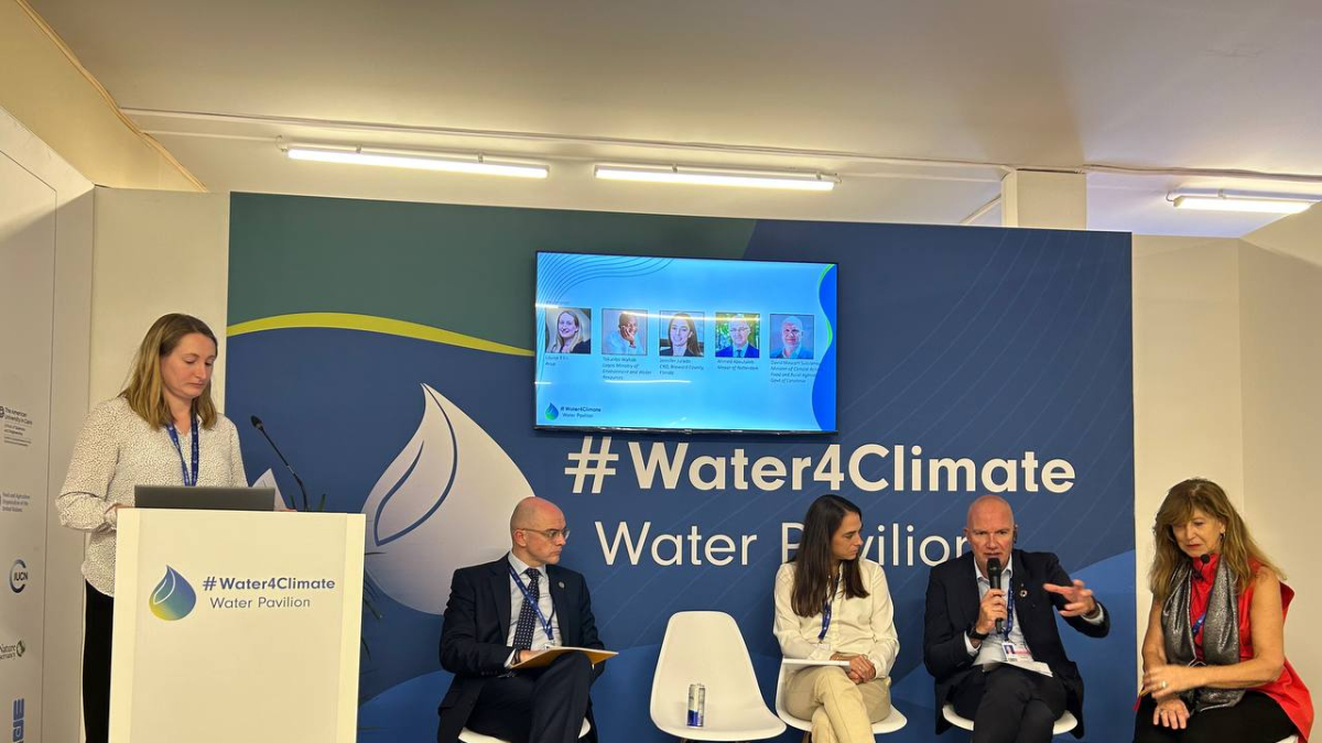 El consejero de Acción Climática, David Mascort, durante su participación en el evento 'Casos de innovación en relación a la gestión sostenible del agua', donde ha compartido el Plan de agua regenerada de Cataluña hasta el 2027.