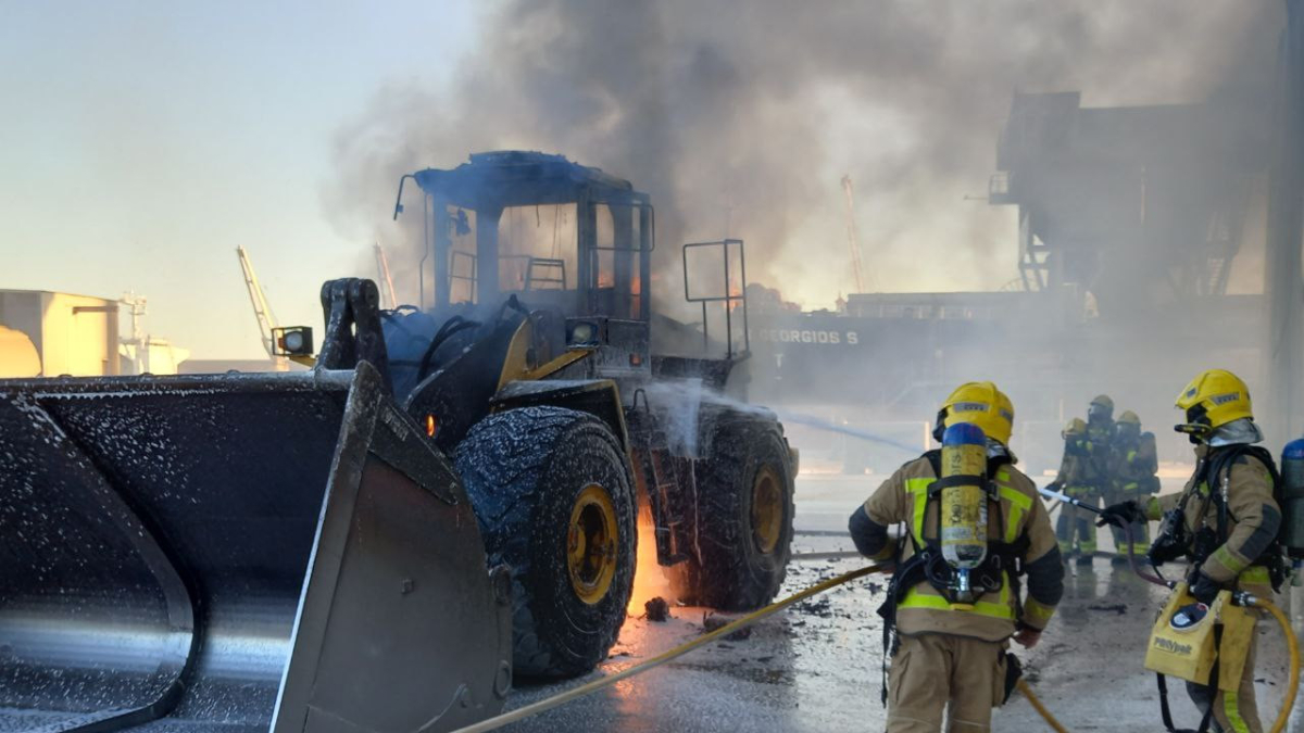 Imagen de la actuación de los Bomberos.