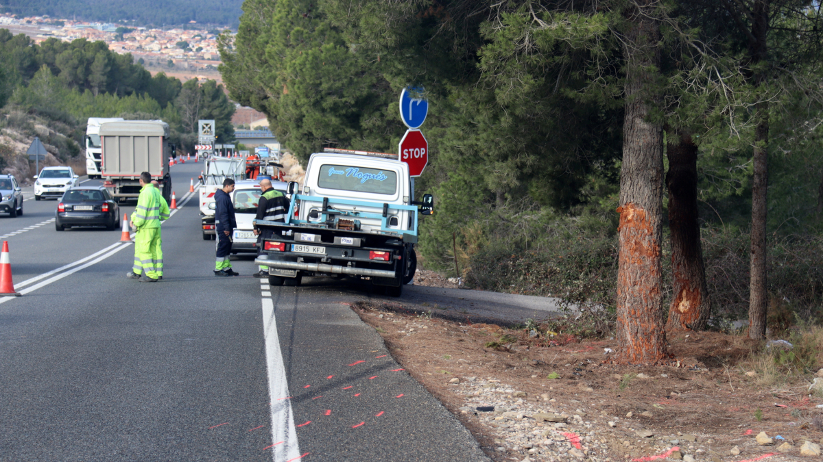 Imagen de la N-240 en Montblanc donde ha ocurrido el accidente.