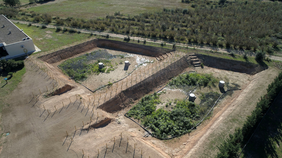Balsas|Albercas del proyecto Life REMAR desde donde se inyectará agua depurada en el acuífero del Baix Camp.