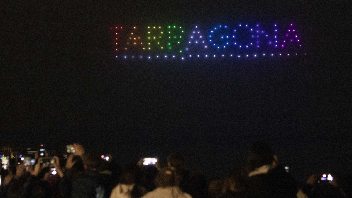 Imagen del primer espectáculo con drones en Tarragona.