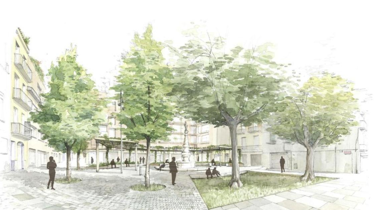 Render de com s'esperava que quedés la plaça del Víctor.