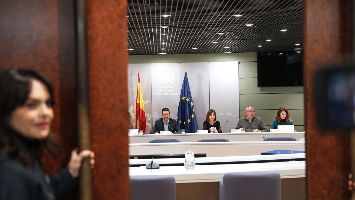 El secretari d'estat de Treball, Joaquín Pérez Rey, a la reunió de l'SMI d'aquest divendres.