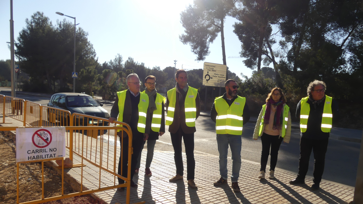 Imatge de la visita a les obres del carril bici.