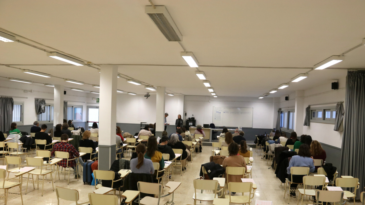 Imatge de l'aula a les instal·lacions d'INEFC on s'han dut a terme les proves a Lleida.