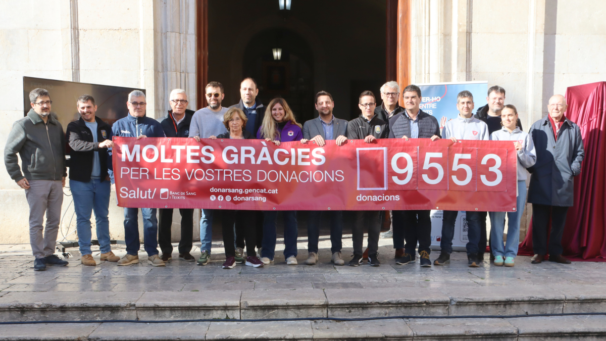 Imatge de la xifra de donacions aconseguida en la Marató de Donants de Sang.