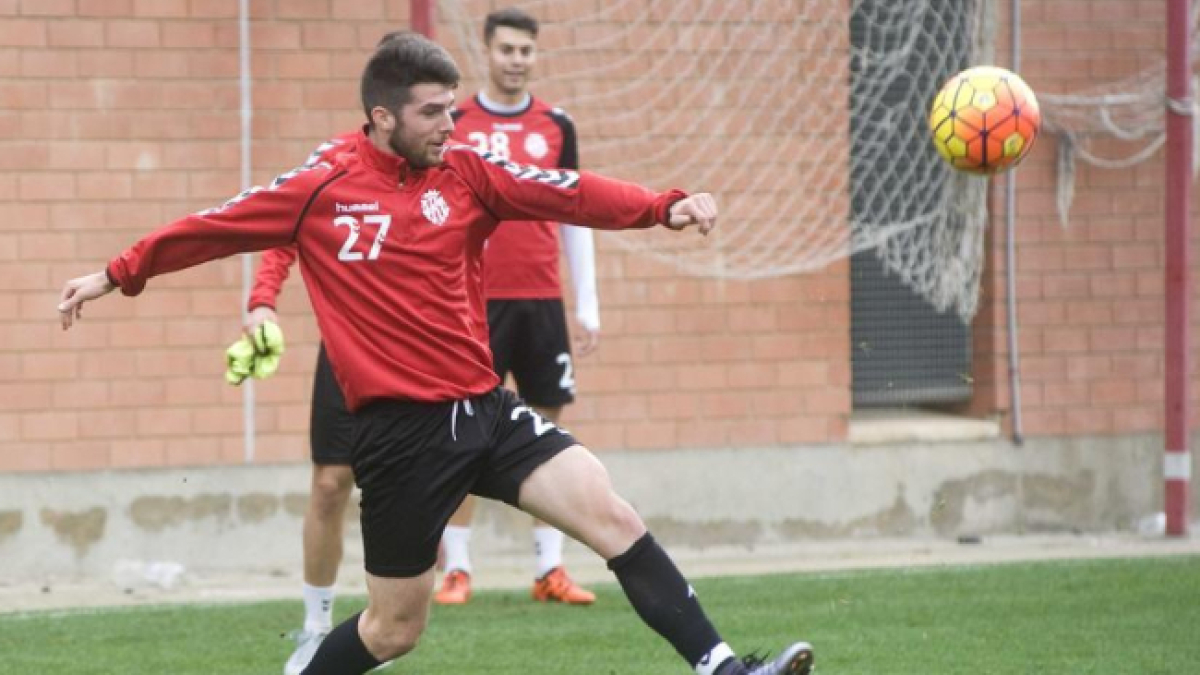 Jordi Calavera en un entrenament amb el Nàstic.