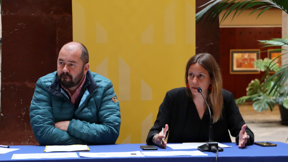 El conseller d'ERC a Tarragona, Xavier Puig; i la portaveu del grup municipal d'ERC, Maria Roig.