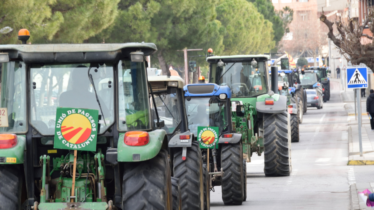 Tractores de la organización agraria Unió de Pagesos.