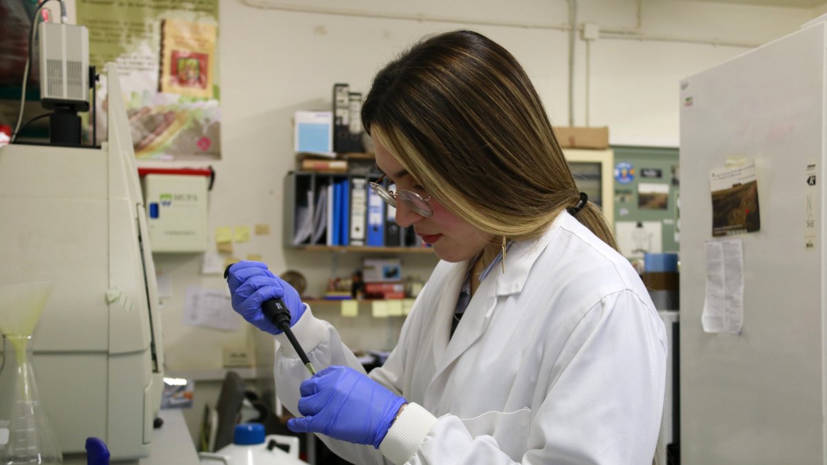 Una investigadora trabajando en un laboratorio