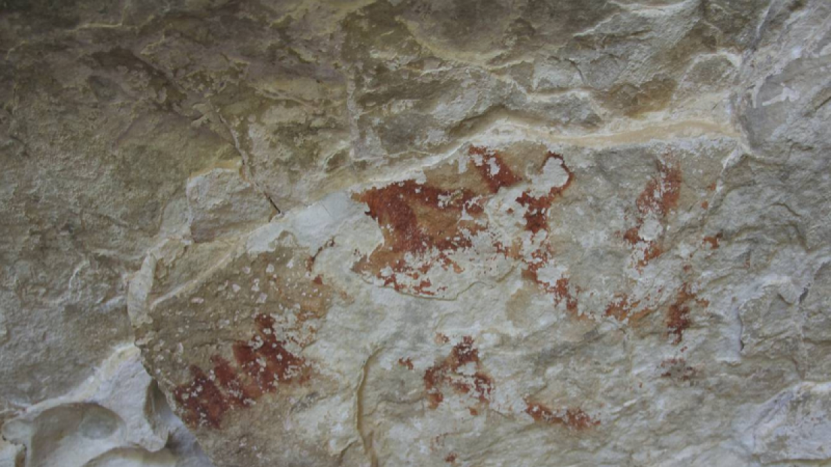 Imagen de las pinturas rupestres de Gallicant, Sierra de la Mussara y Alfés.