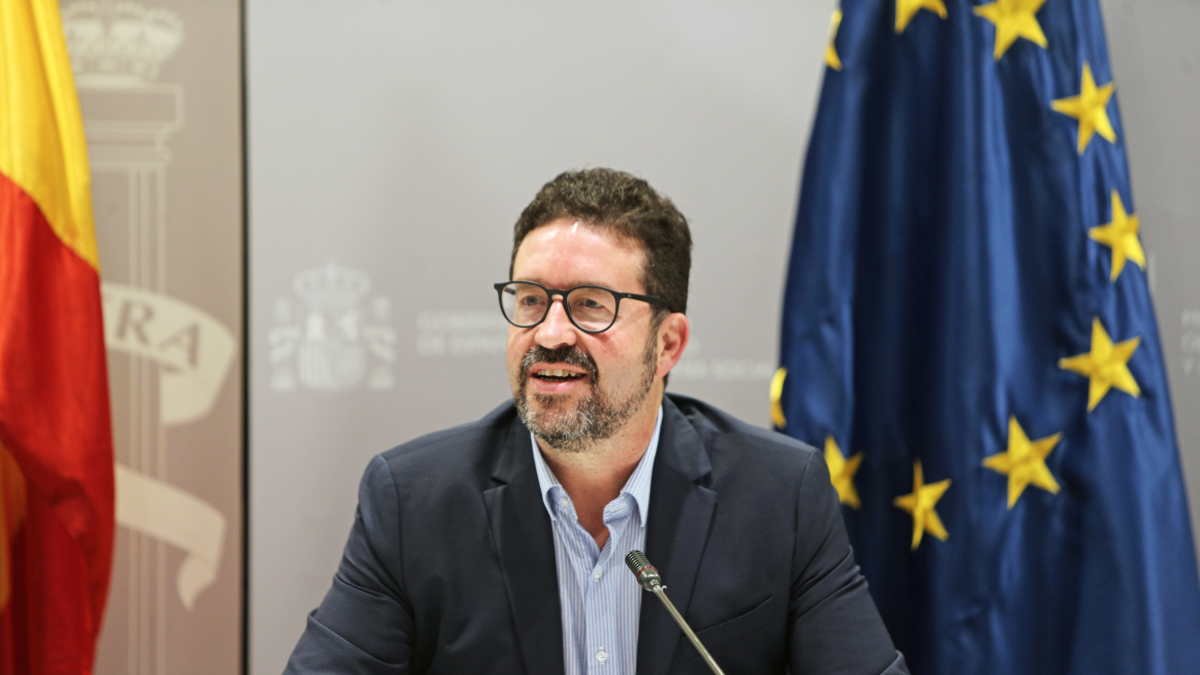 El secretari d'estat de Treball, Joaquín Pérez Rey, a la reunió de l'SMI d'aquest divendres.