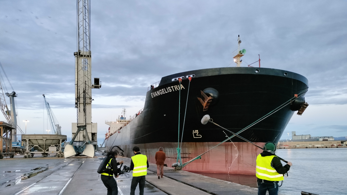 L’actor principal, Gonzalo Cunill, durant un dels dies de gravació del ‘teaser’ al Port de Tarragona.