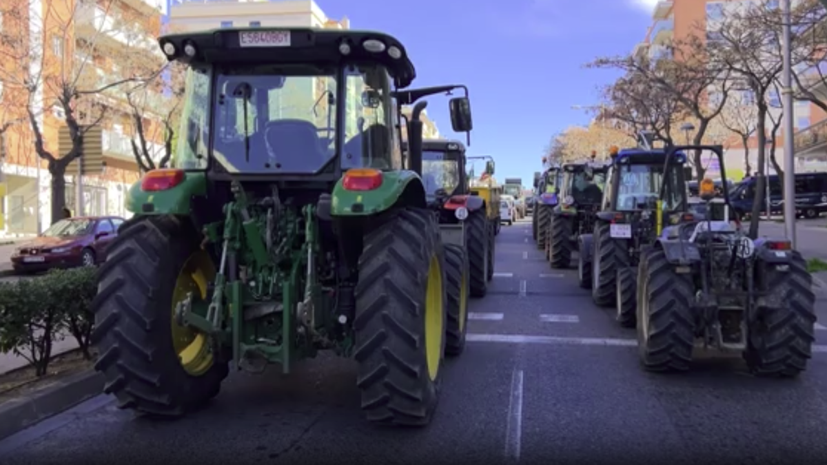 Tractores de los campesinos en Tarragona