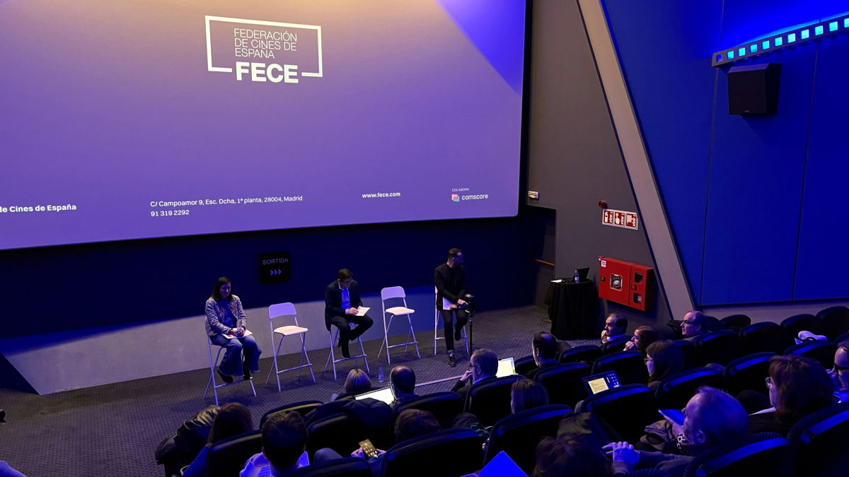 Roda de premsa de la Federació de Cinemes d'Espanya i el Gremi d'Exhibidors de Catalunya, als Balmes