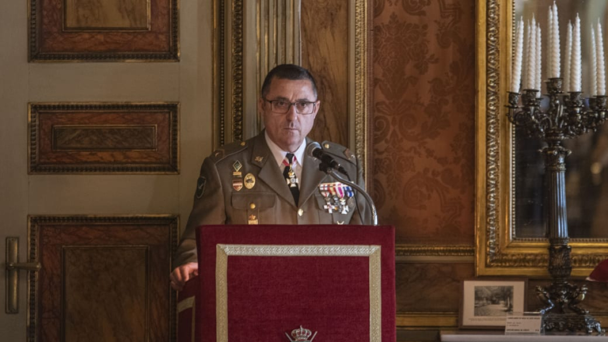 Pedro Antonio Pizarro de Medina en l’acte de celebració de la Pasqua Militar a Barcelona de 2022.