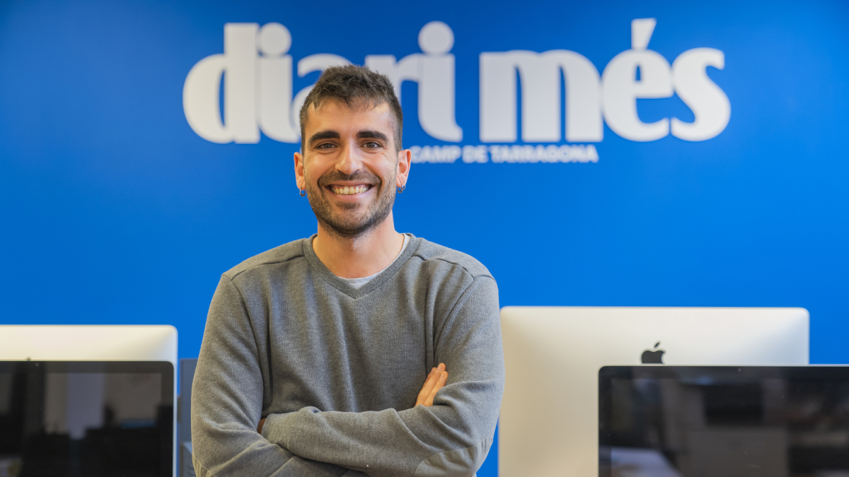 Carlos Domènech Goñi a la redacció del Diari Més.