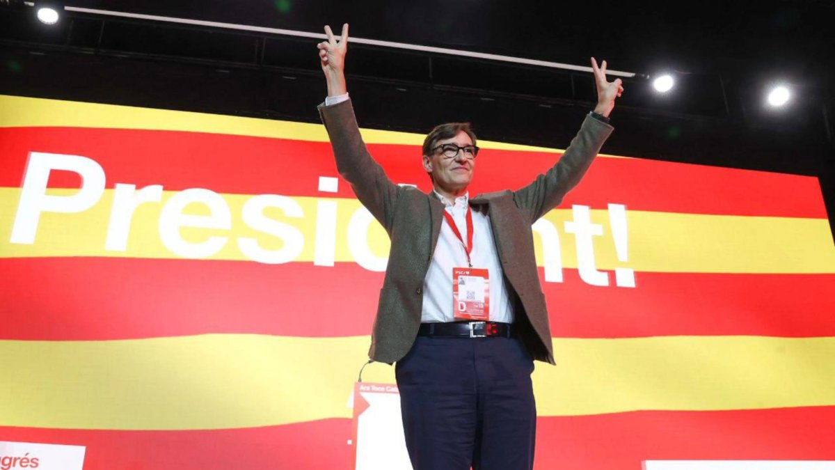 El primer secretario del PSC, Salvador Illa, en el XV Congreso del partido después de ser elegido cabeza de lista en les elecciones del 12-M.