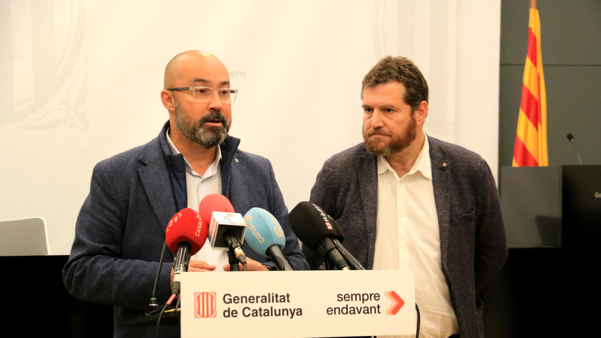 Albert Salvadó, delegat del Govern a les Terres de l'Ebre, i Marc Sanglas, secretari d'Infraestructures i Mobilitat.