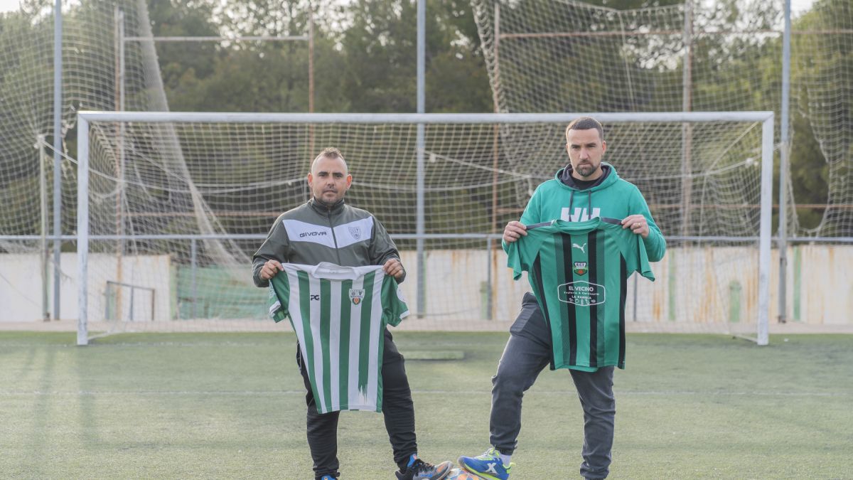 Los dos entrenadores, Sergio López (Cultural) y Pau Poblet (Racing).