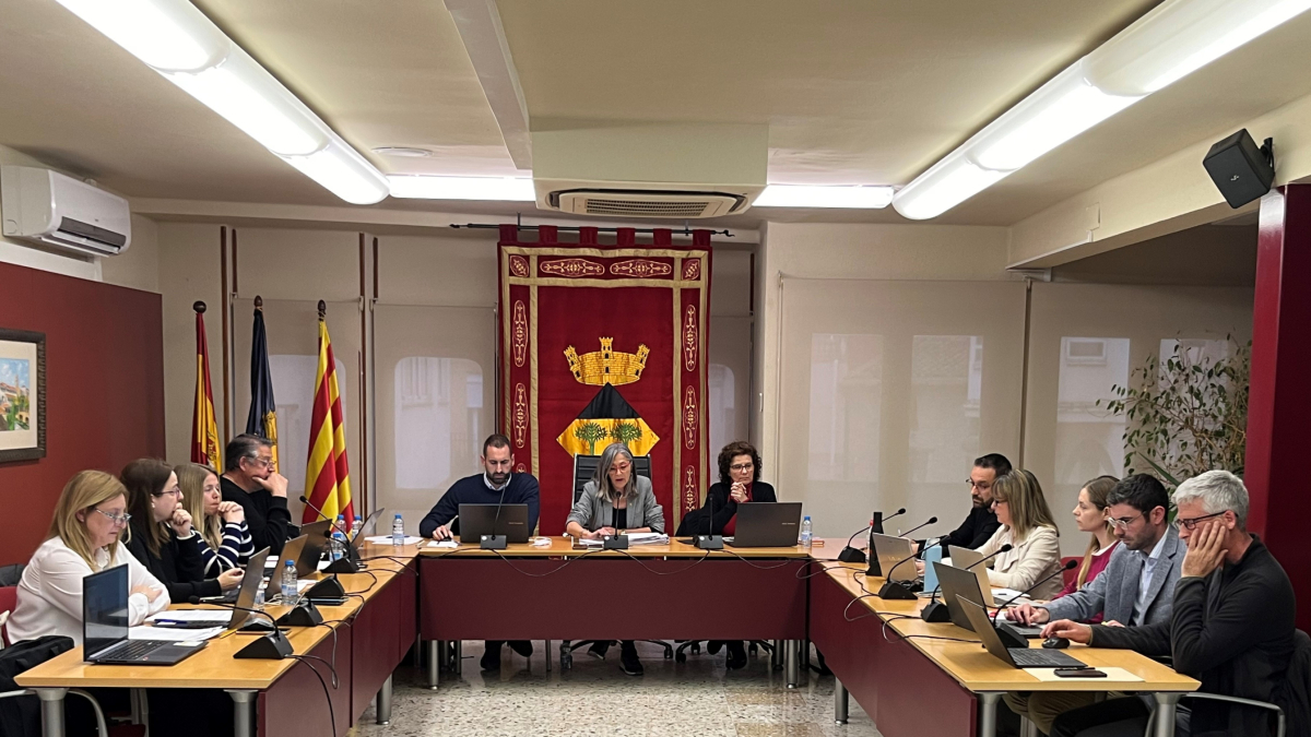 Imagen de la sesión plenaria del 27 de marzo, celebrada en el Ayuntamiento de Vandellòs.