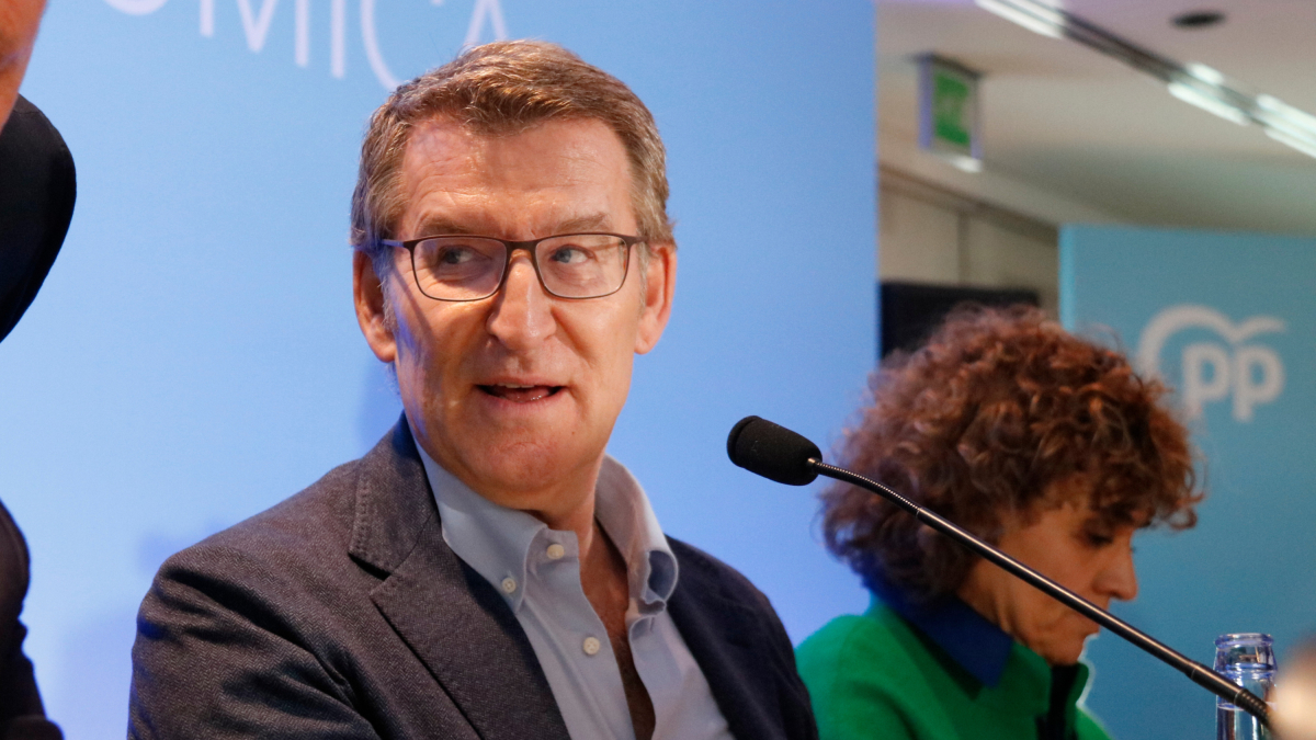 Alberto Núñez Feijóo, president del PP, ha presidit la reunió del PPC a Barcelona.