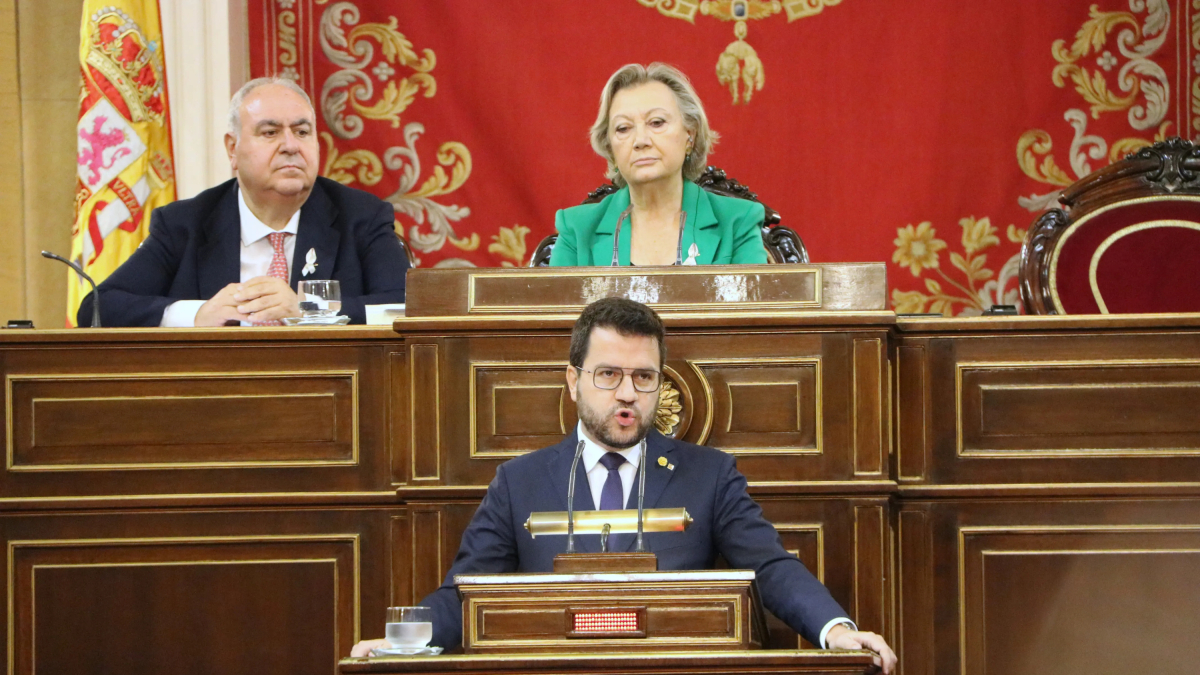El president de la Generalitat, Pere Aragonès, el 19 d'octubre del 2023 a la Comissió General de les Comunitats Autònomes del Senat.