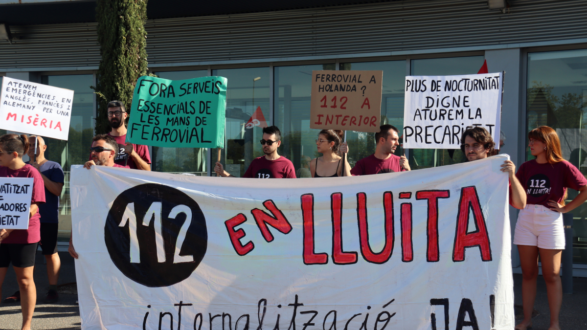 Concentració dels treballadors del 112 de Reus a l’agost de 2023.