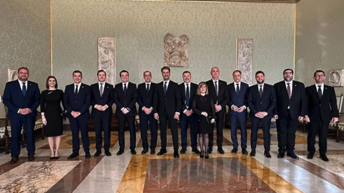 Imatge de l'audiència privada amb els alcaldes del Grup