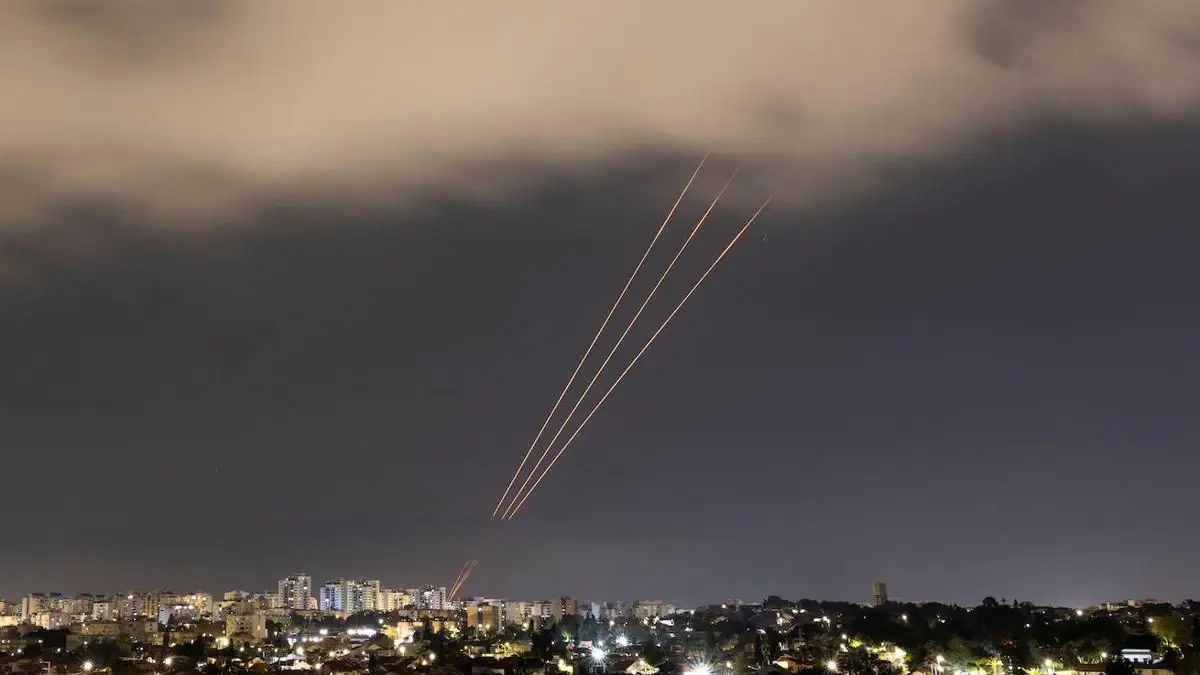 Misiles vistos desde la ciudad israelita de Ashkelon